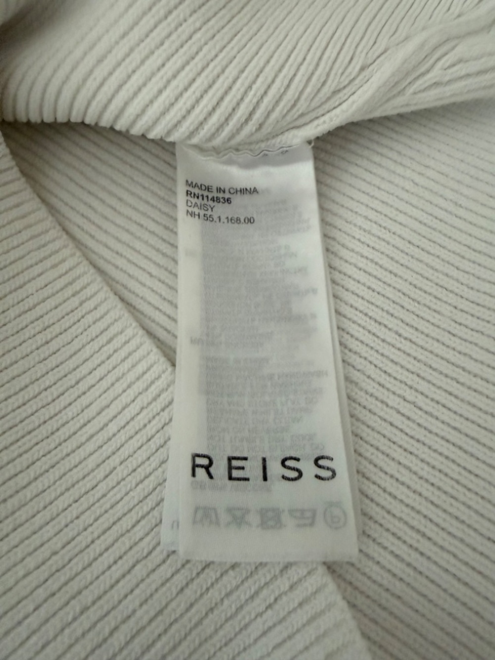 REISS Daisy Sweetheart Neck Tank Top Ribbed Sleeveless Stretch White Size Small - Picture 7 of 15